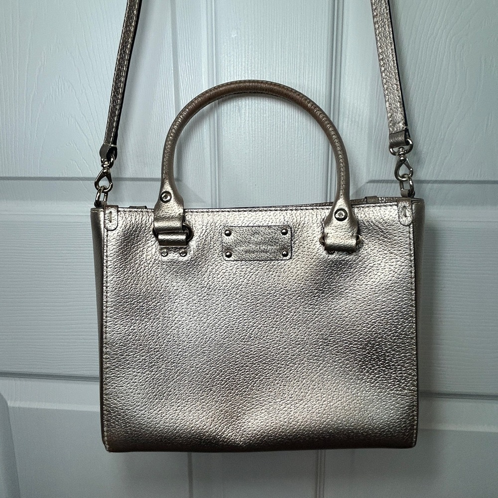 Kate Spade‎ Wellesley Quinn Metallic Gold Leather Tote Shoulder Bag Purse